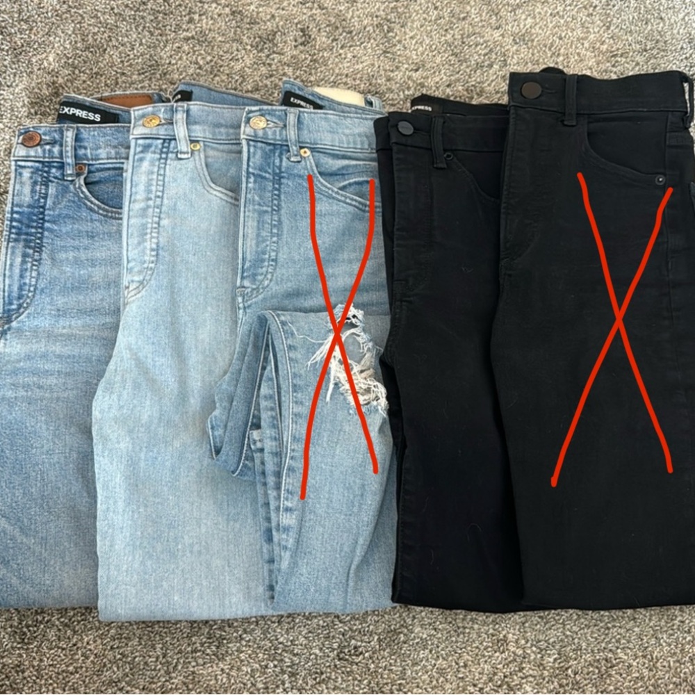 Lot of 3 Express Slim Super High Rise Jeans
